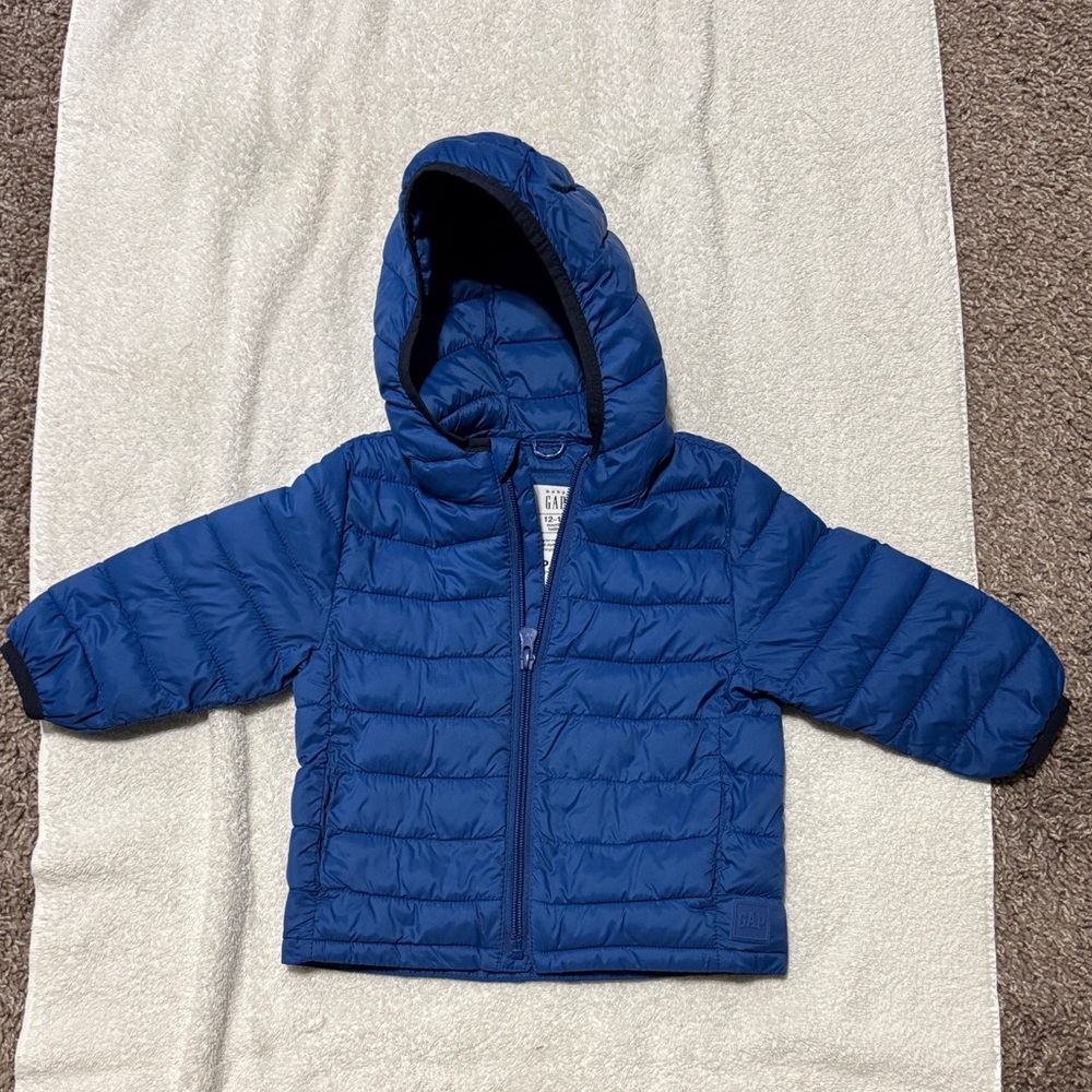 Baby GAP Blue Hooded Lightweight Puffer Jacket